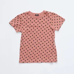 MONROW Kids Heart Crew Neck ANTIQUEROSE Best